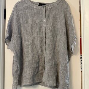 TAHARI 100% Linen Women's Boxy Top, Small NWOT